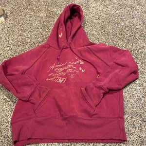 Vintage American Eagle Outfitters Embroidered and Foiled Hoodie Size XL